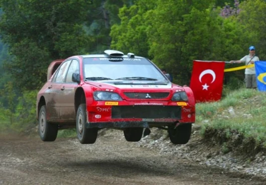 Italian Gigi Galli picked up more points in his Mitsubishi