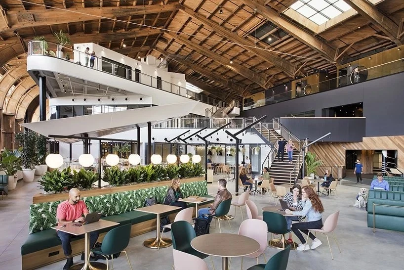 The Google Spruce Goose Hangar has a total floorspace of 450,000 sq ft (41,800 sq m), spread over four floors