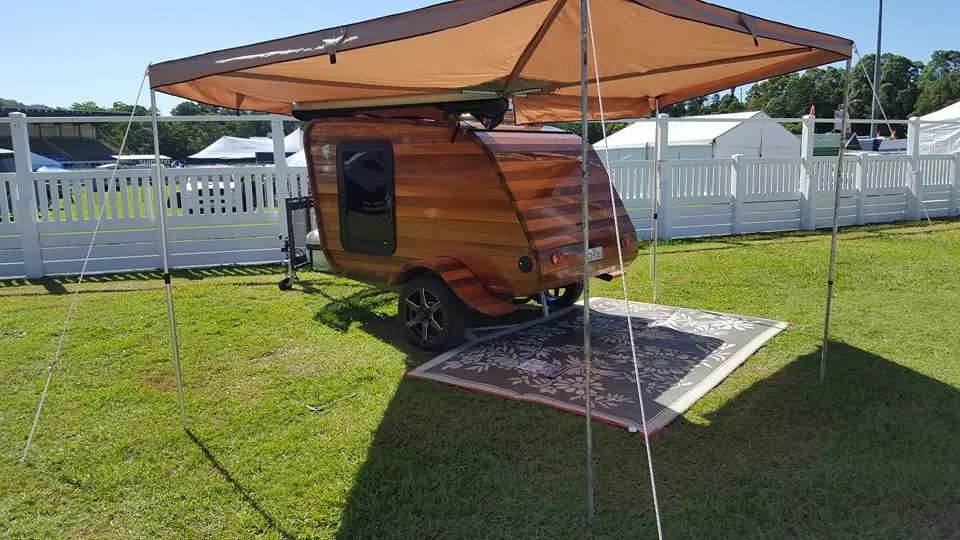 The Cedar Teardrop debuted at the 2016 South Queensland Caravan, Camping, Boating and Fishing Expo
