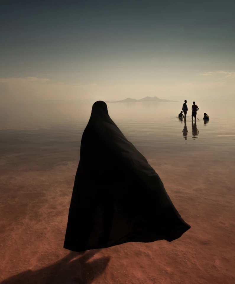 Overall Winner. 'The Lake'. Lake Urmia, the largest lake in the Middle East and the sixth-largest saltwater lake on Earth, is located between the provinces of East Azerbaijan and West Azerbaijan