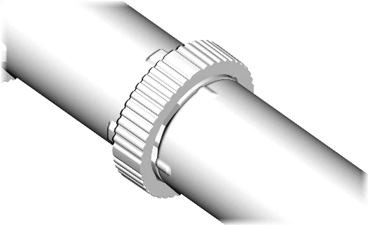 The Crossbeams joint; beneath the ring, the pieces lock together