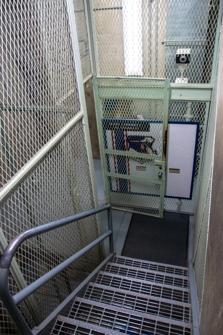 The entrance showing the sole security camera