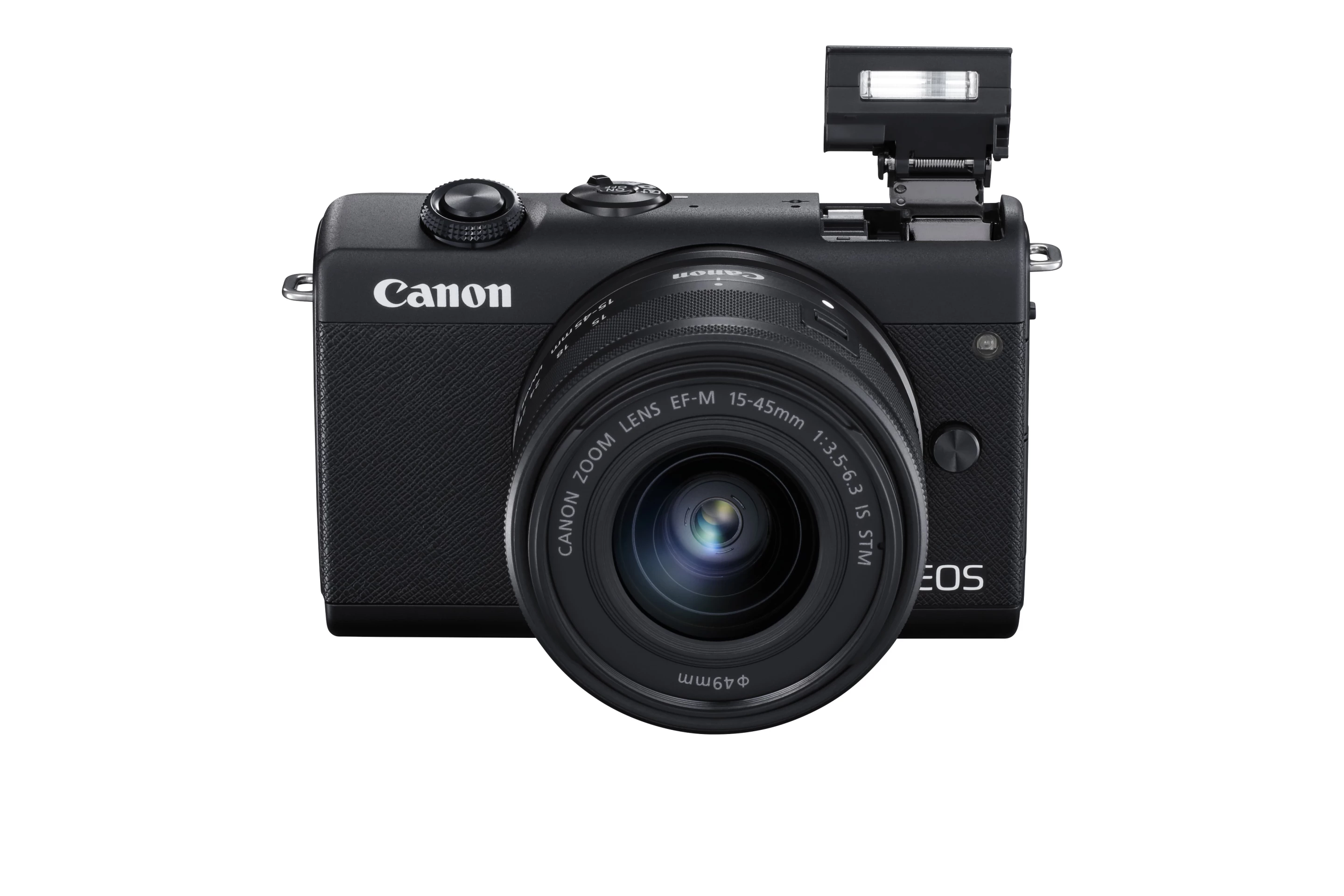 The EOS M200 includes a pop-up flash