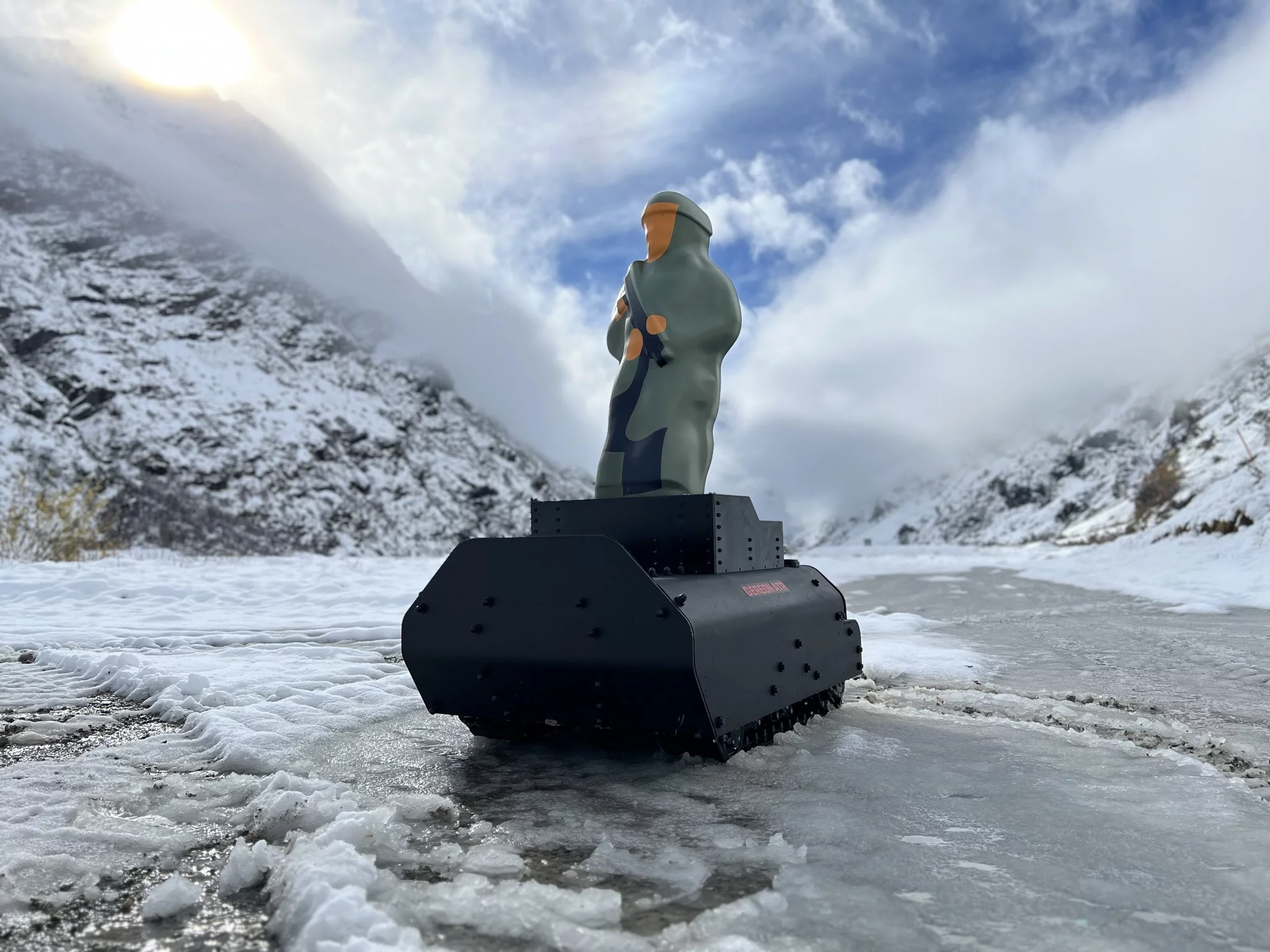 The GEREON Armored Light Autonomous Target Carrier can withstand live gunfire and is meant to be used for training exercises