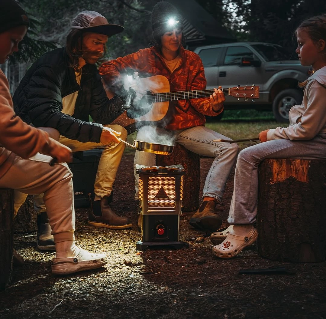 Wood fire restrictions? Gather around the Ignik and enjoy a warm, flickering fire pit that's easy to cook on