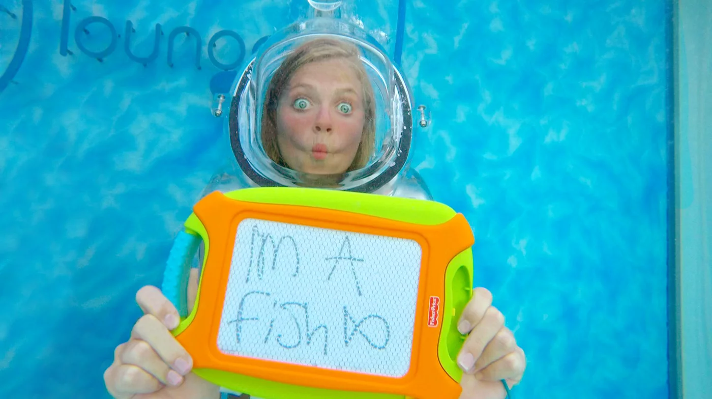 Participants can interact and communicate with viewers outside the tank