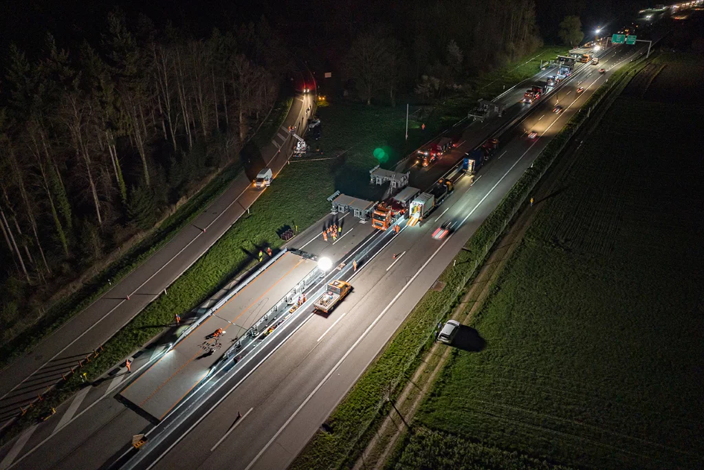 The ASTRA Bridge is assembled over the course of two weekend nights