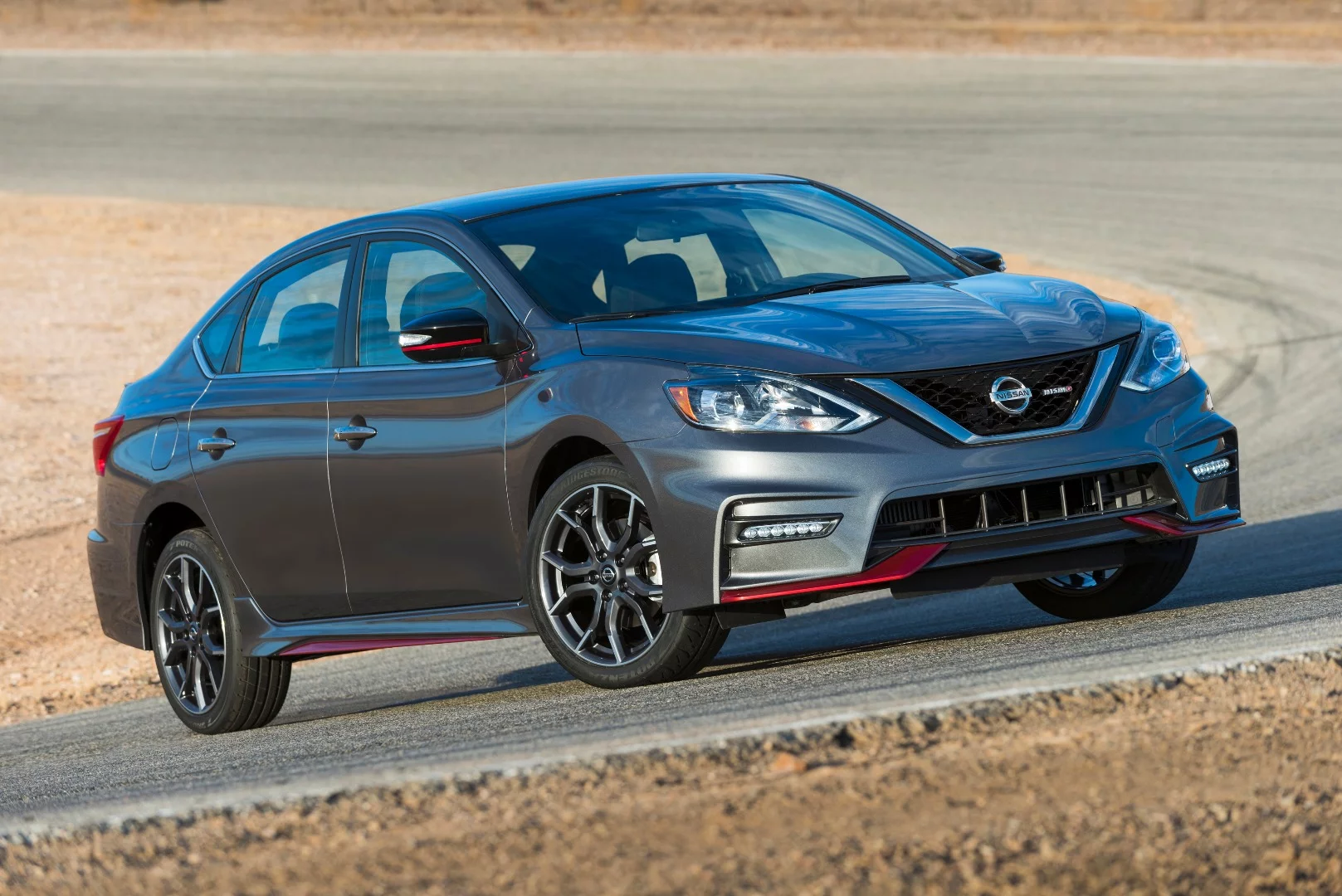One of four color options for the 2017 Nissan Sentra NISMO is Gun Metallic, as seen here