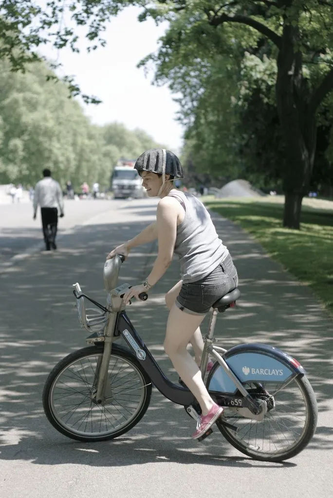 The Paper Pulp Helmet has been conceived for use with the London Bicycle Hire Scheme