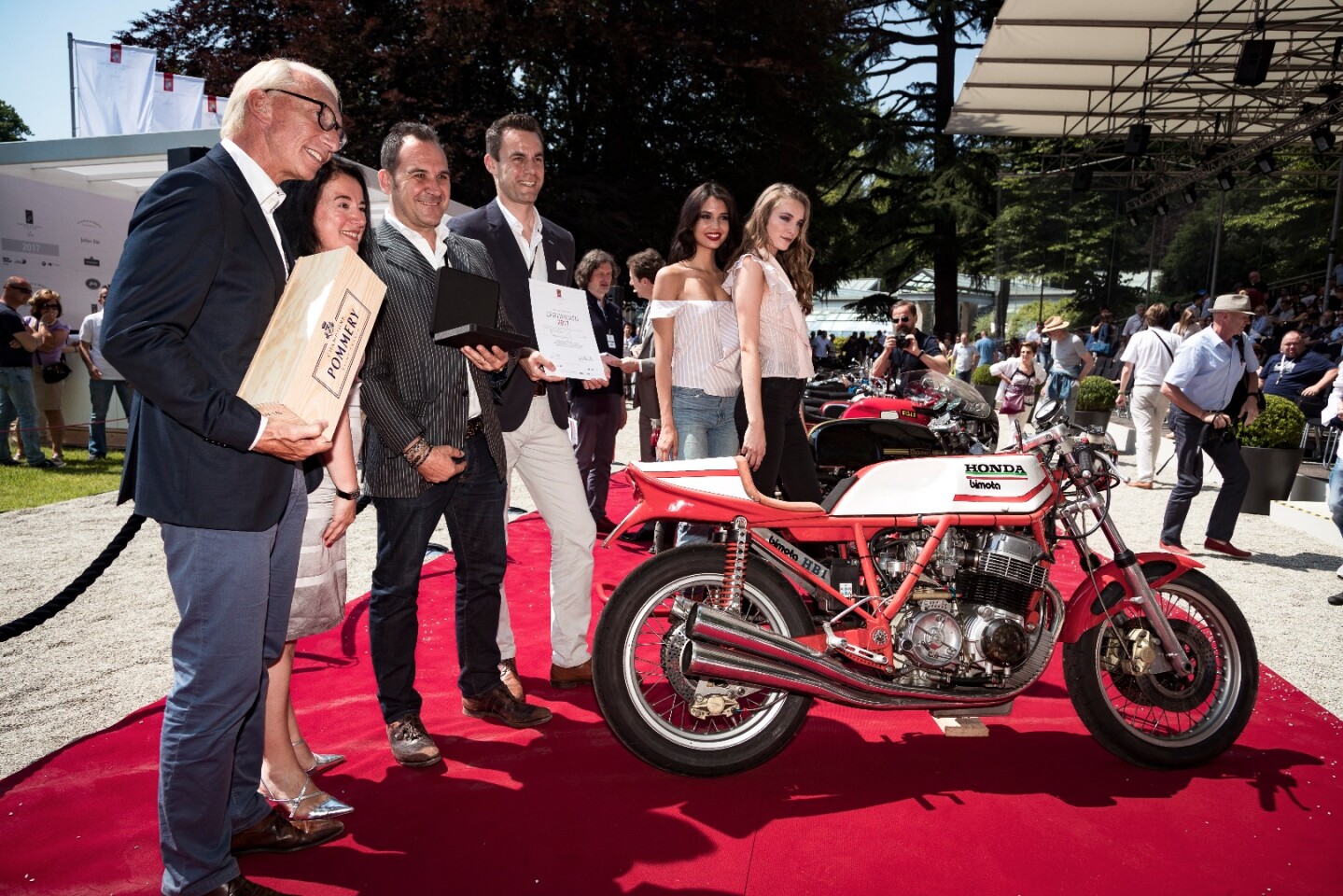 The 1975 Bimota Honda HB1 from Collezione Zappieri won the Class D: Framed in Europe category at Villa d'Este.