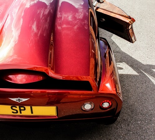 The rear light styling of the Morgan SP1