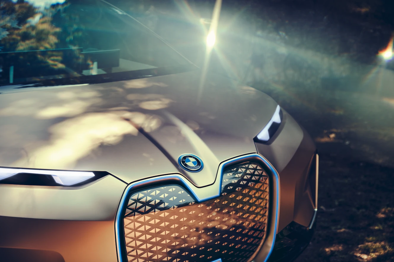 The grille pattern stretches over top intelligent sensors below, which are part of the autonomous hardware suite