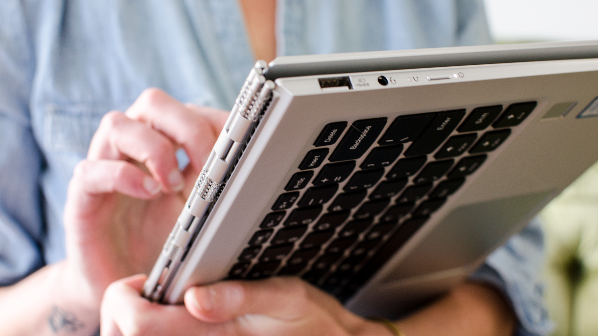 The keyboard locks when you're using the device as a tablet, so no need to worry about errant keystrokes