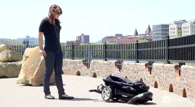 The Origami is a stroller that automatically folds itself up, with the push of a button