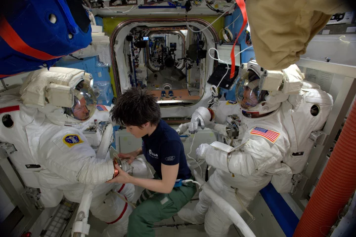 The tests took place in the Quest airlock (Photo: ESA/NASA)