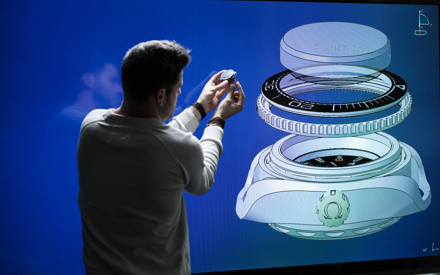 The Omega Seamaster Planet Ocean Ultra Deep Professional exploded view