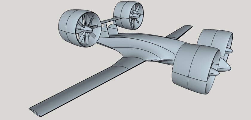 One of the team's competing in the Pacific Drone Challenge, Sabrewing Aircraft Company, is building a fixed-wing quad-rotor drone designed to take off from a standard runway