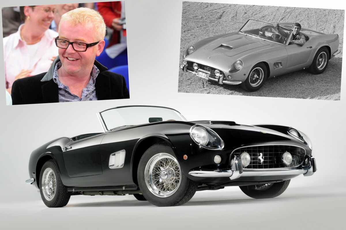 On May 23, 2008, a 1961 Ferrari 250 GT SWB California Spyder that was formerly owned by Academy-Award-winning actor James Coburn, set a world record auction price of EUR 7,040,000 (US$10,894,900). The rare Nero Black covered-headlamp V12 Spyder caused a frenzy of bidding on the auction block before being purchased by UK media personality Chris Evans. It was the very first car to ever sell for more than US$10 million at auction. Now it's for sale again.