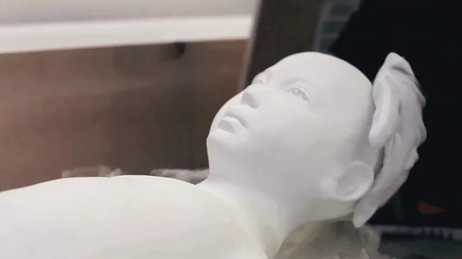At a glance, Li Hongbo's sculptures resemble typical white plaster busts (Image: Dominik Mersch Gallery)