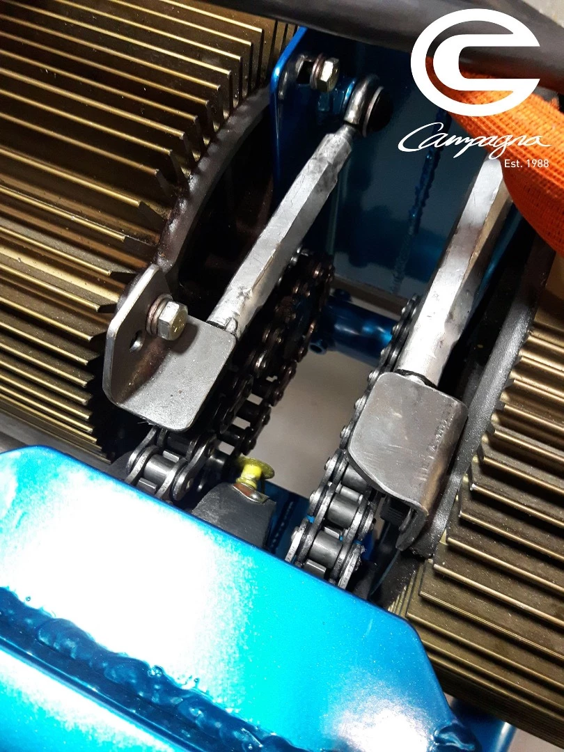 The two electric motors that power the T-Rex prototype electric reverse three-wheeler up to a top speed of 180 km/h