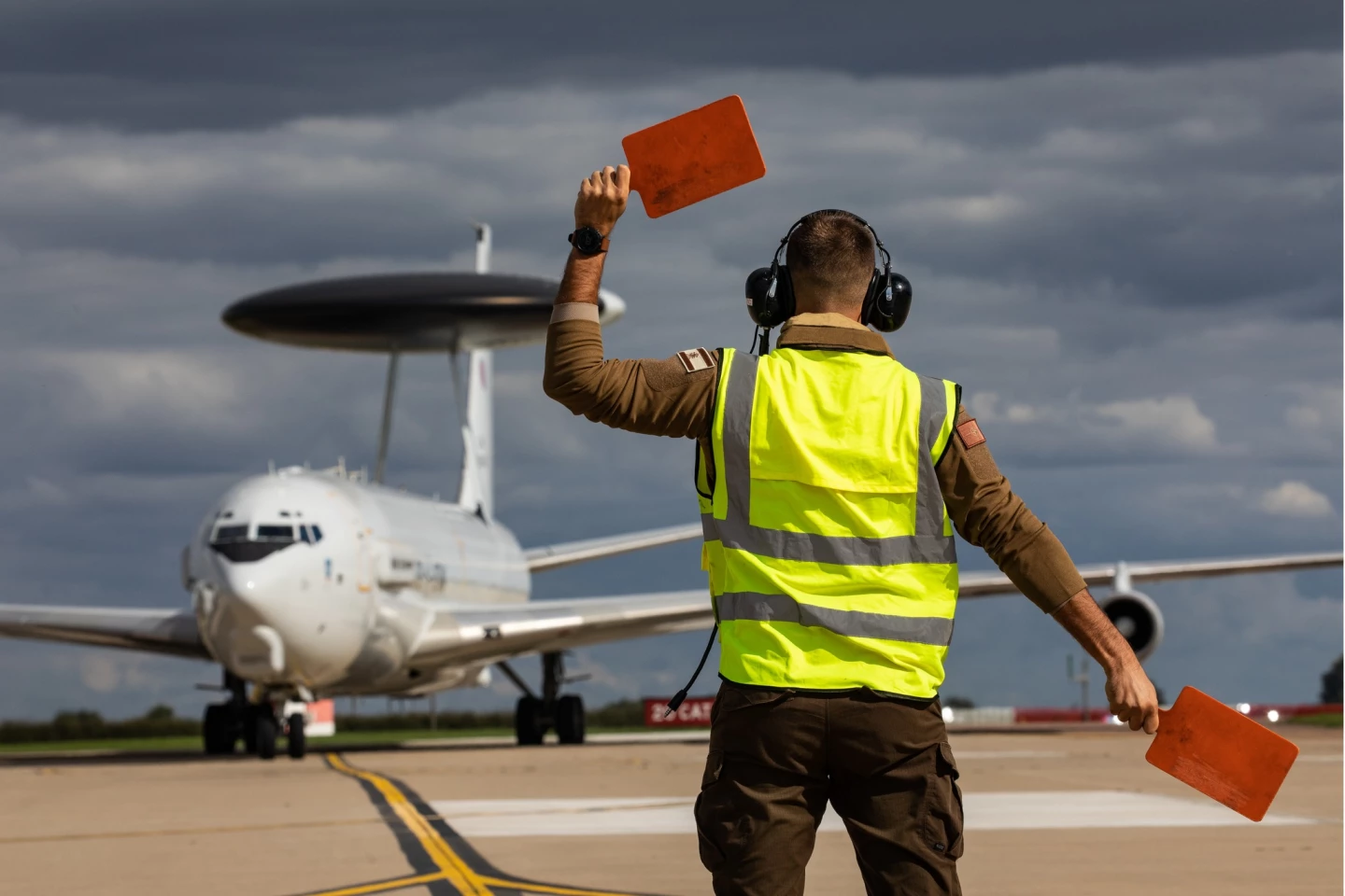 A NATO E-3 AWACS taxiing