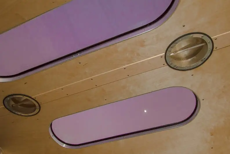 The Bowlus Road Chief Lithium+ package includes skylights standard