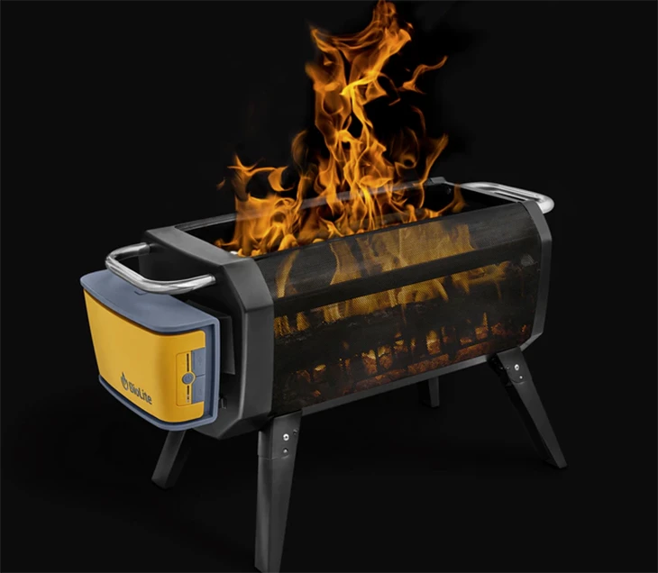 The BioLite FirePit pumps oxygen into the fire at key spots to create a more even temperature and mix gases around