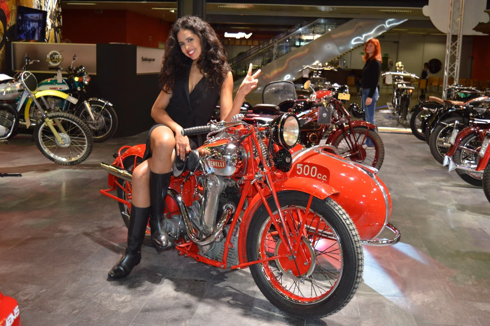 An old Benelli 500 with a sidecar, probably a late 1930s 4TS model
