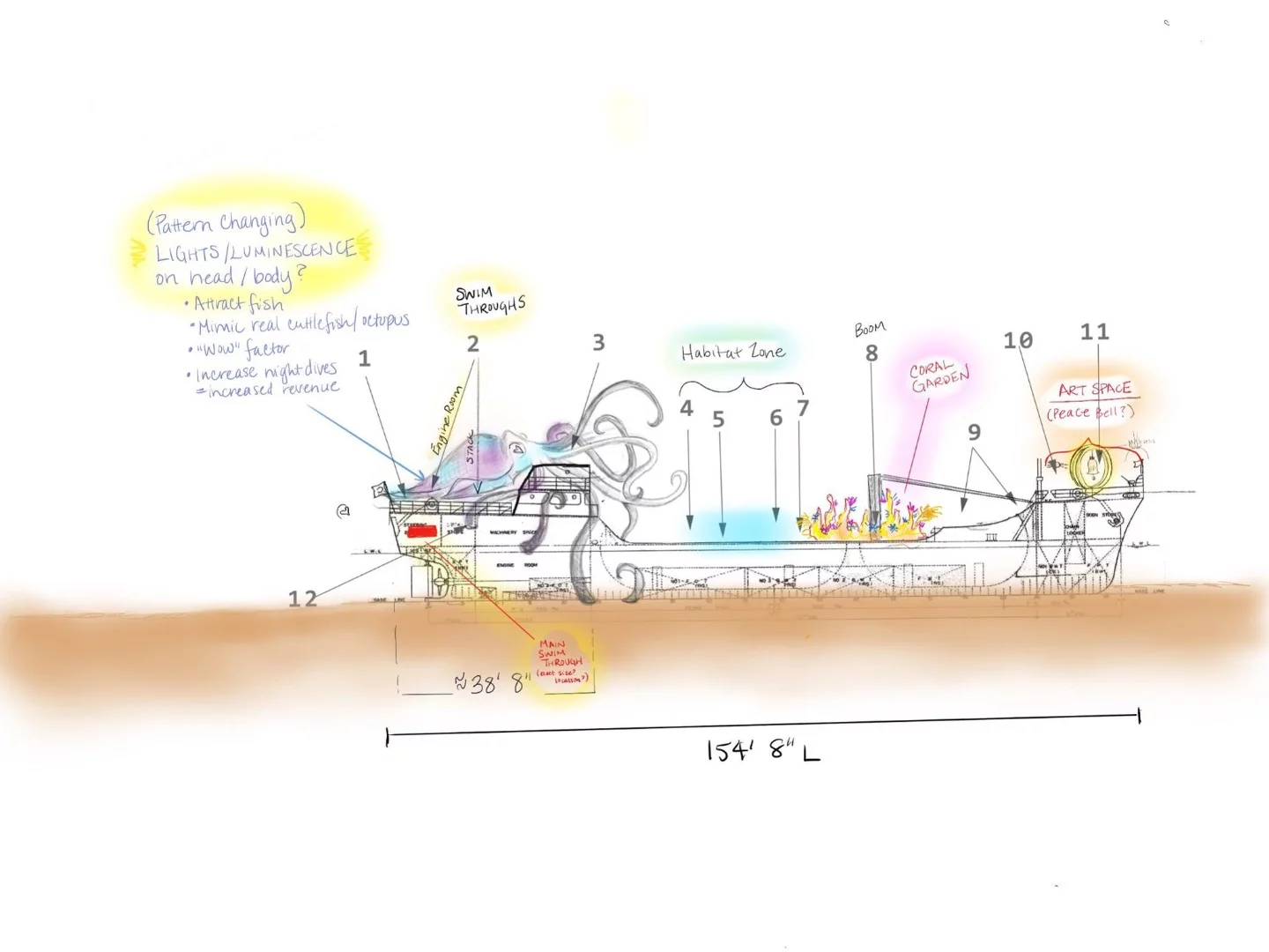 Plans for the design from artist Aydika James