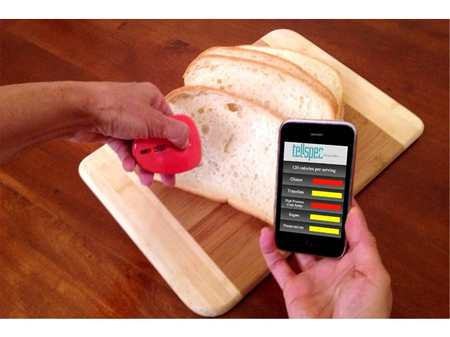 TellSpec is a handheld food scanner that connects to your smartphone to inform you about allergens, chemicals, nutrients, calories, and the ingredients present in any food item (Image: TellSpec)
