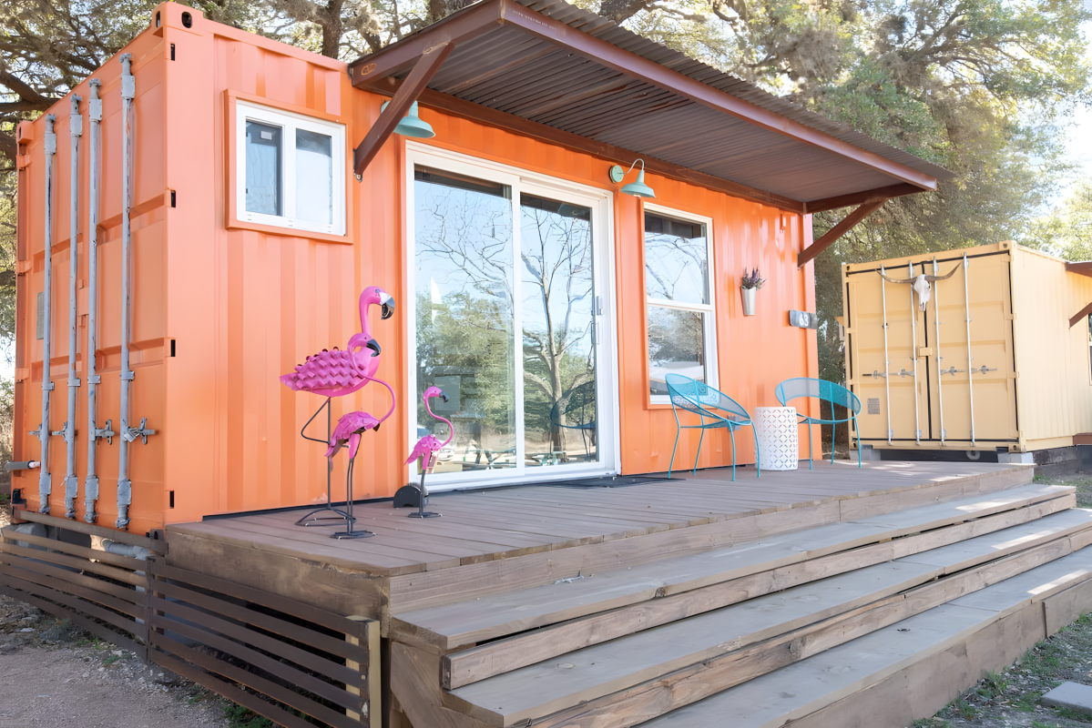 Shipping container transformed into unique space-saving home