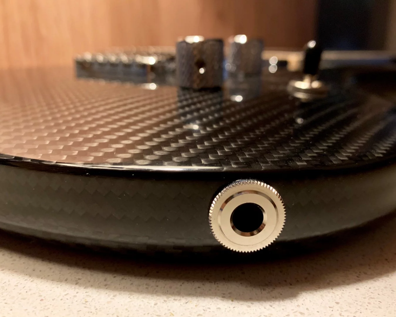 The extensive use of carbon fiber makes for a great looking instrument, and a lightweight one too