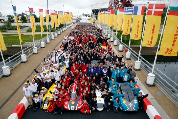 Cars line up for the family portrait during day one of Make the Future London 2016