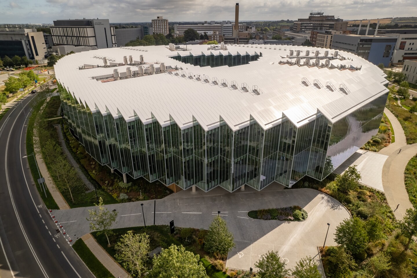 AstraZeneca's headquarters, where work is under way to catch up to obesity-drug market frontrunners Novo Nordisk and Eli Lilly