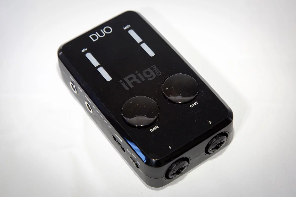 The LED panels on the iRig Pro Duo show phantom power and MIDI status, but also are very handy for visually monitoring levels while recording