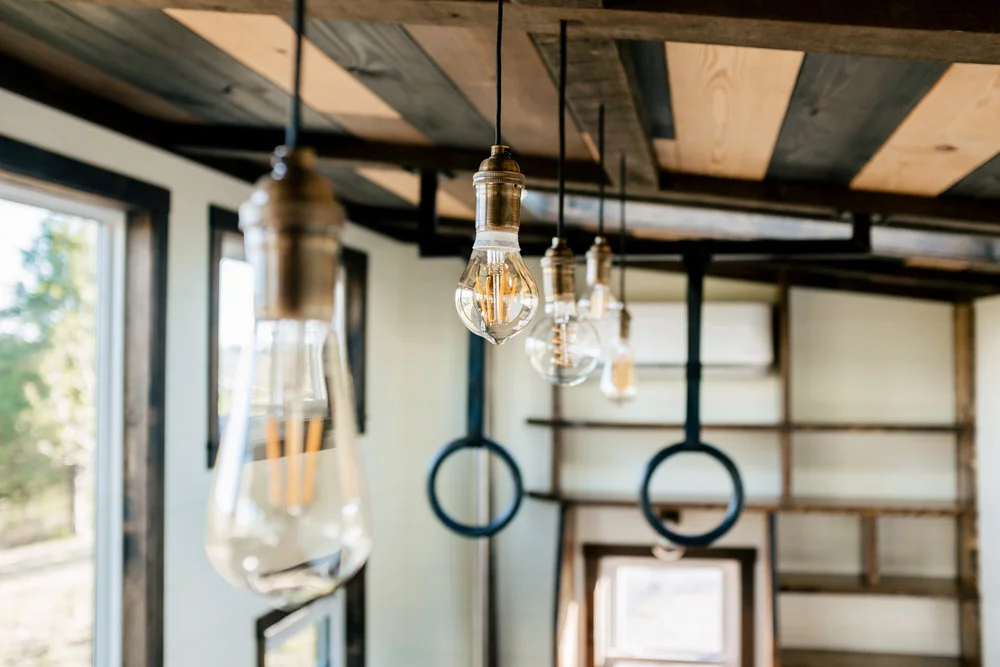 The Silhouette's light fittings, with gymnastic rings visible