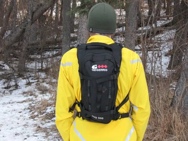 The GEIGERRIG RIG 500 pressurized hydration pack