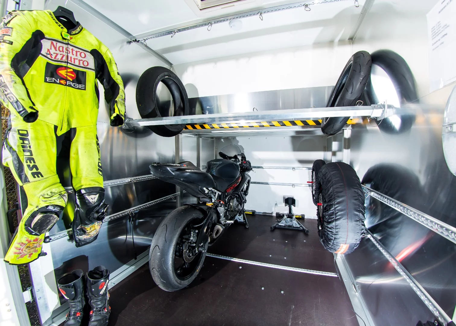 The Sportcaravan Cube garage features plenty of tie-downs and lash points to secure cargo