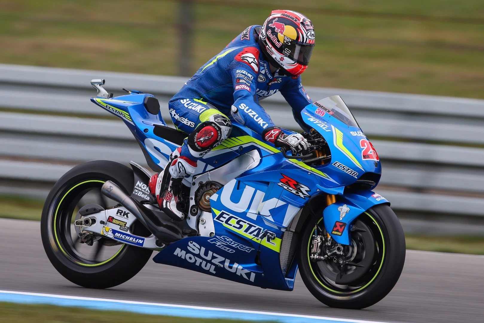 Suzuki has also invested in wing technology, with a modest example displayed here on Maverick Vinales' GSX-RR