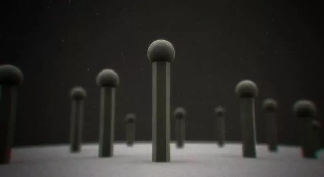 A rendering of the gallium/arsenic nanowires on the graphene substrate