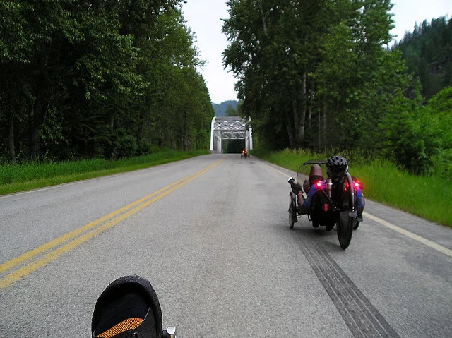 Jim Artis on the road, riding Silk