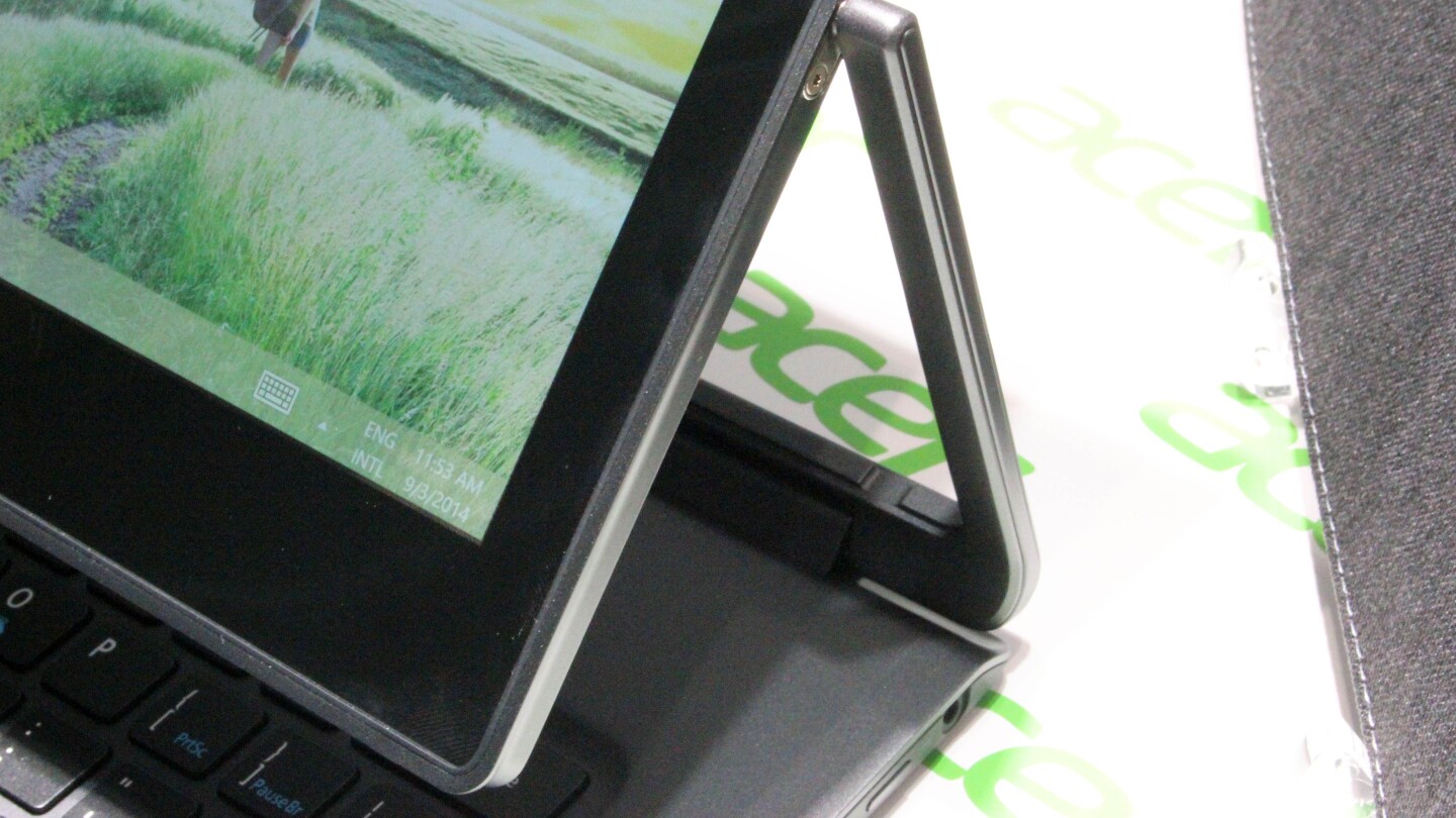 The R13's hinge allows the system to easily switch between laptop and tablet form-factors