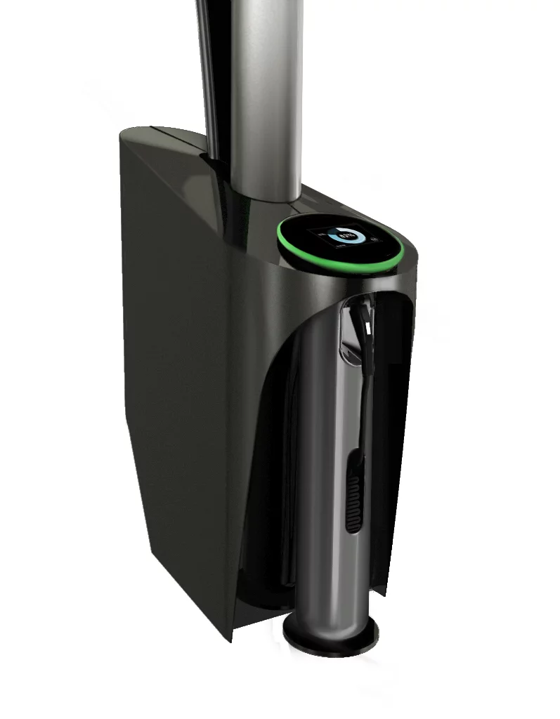 At the base of the Sanya Skypump is a WattStation (Durastation) EV charger