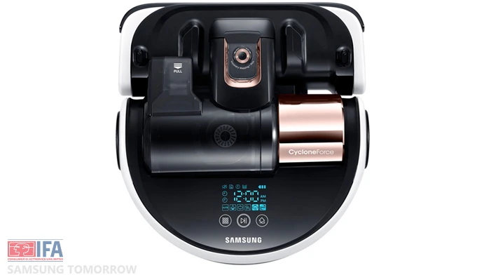 Samsung claims that the Powerbot VR9000 sweeps up dust "just like a broom"
