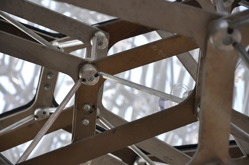 The huge structure is made from 169,300 individual aluminum parts