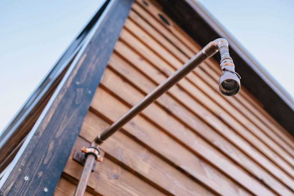 Closeup of the Silhouette's outdoor shower