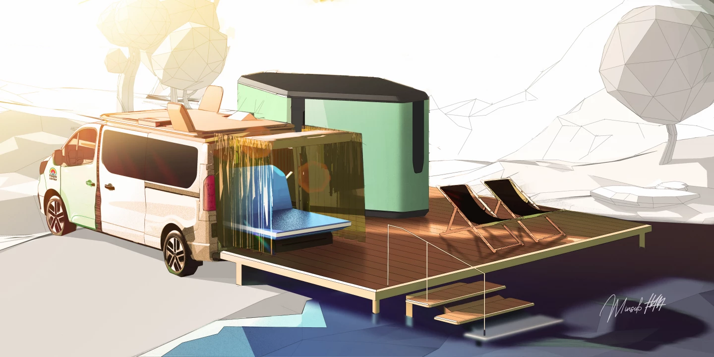 Renault explores how camper converters and glamping companies can move outside the van or RV to create more complete, luxurious camping retreats