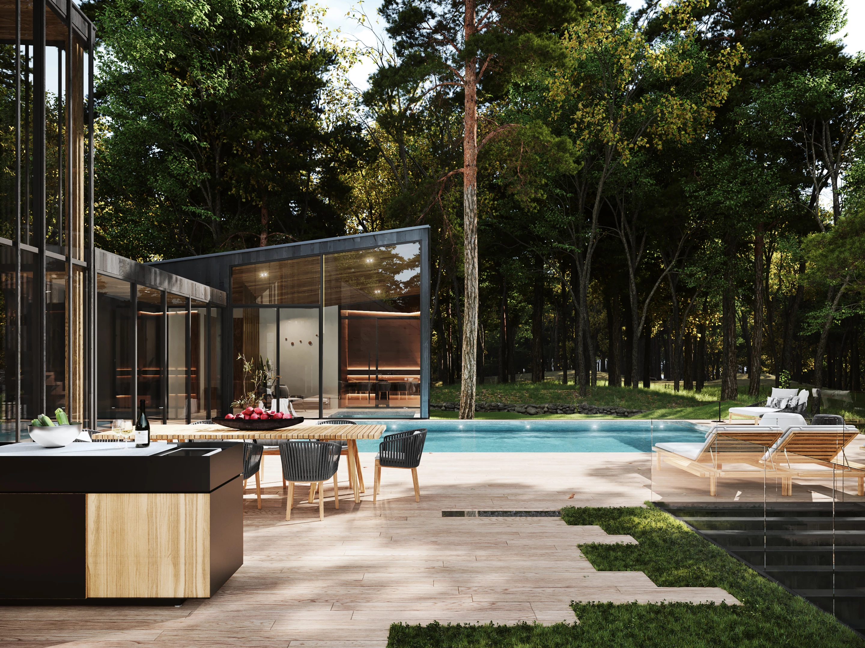 Sylvan Rock's pool area will feature an outdoor kitchen for pool parties