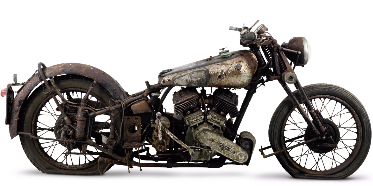 This 1939 Brough Superior 982 cc SS80 Project is estimated to sell for £20,000 and £30,000 (US$30,000 and $45,000)