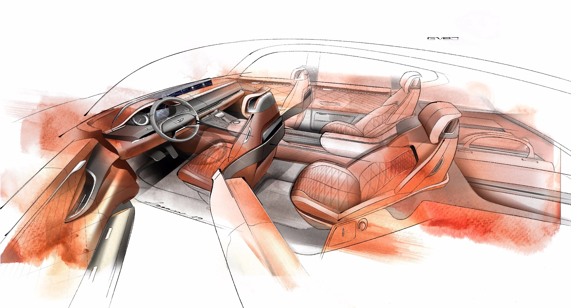 Genesis GV80 interior sketch